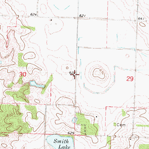 Topographic Map of McCarty School (historical), IL