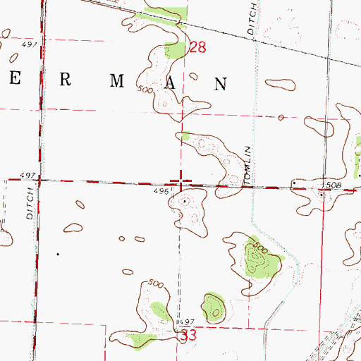 Topographic Map of Sherman Valley School (historical), IL