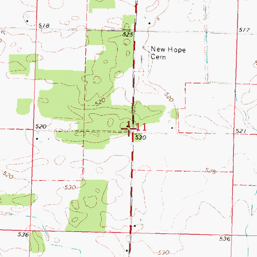 Topographic Map of Walker Grove School (historical), IL