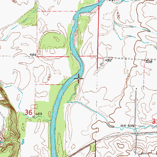 Topographic Map of Crawford Branch, IL