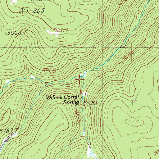 Topographic Map of Willow Corral SPring, AZ