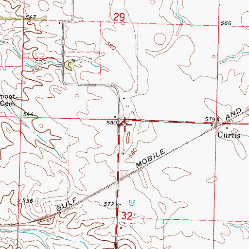 Topographic Map of Curtis School (historical), IL