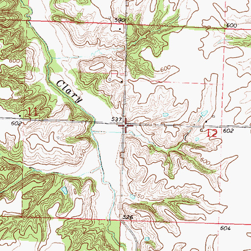 Topographic Map of Hazel Dell School (historical), IL