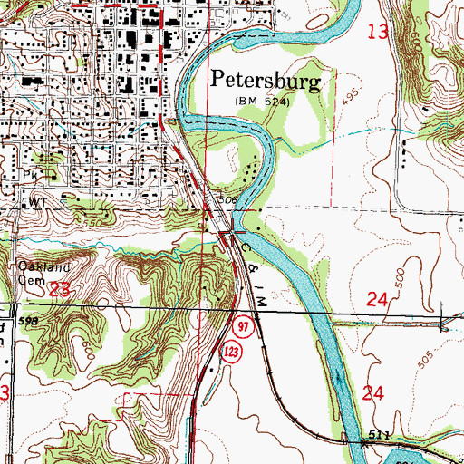 Topographic Map of Hemp Factory Branch, IL