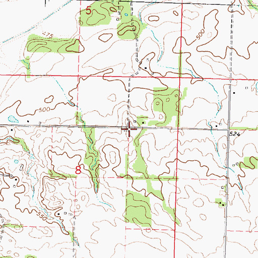 Topographic Map of Kay Watkins School (historical), IL