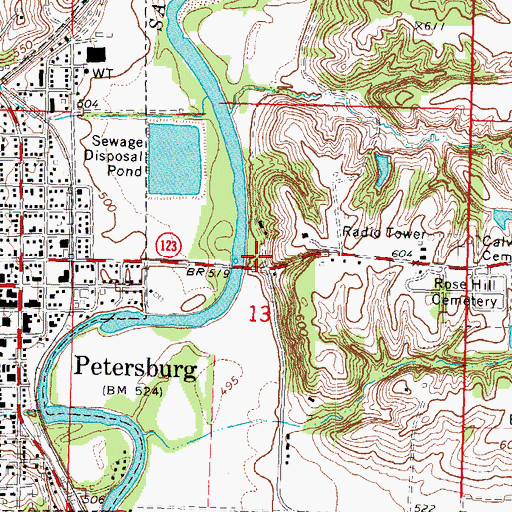 Topographic Map of Riverside Mine, IL