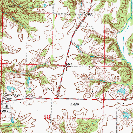 Topographic Map of Rose Hill School (historical), IL