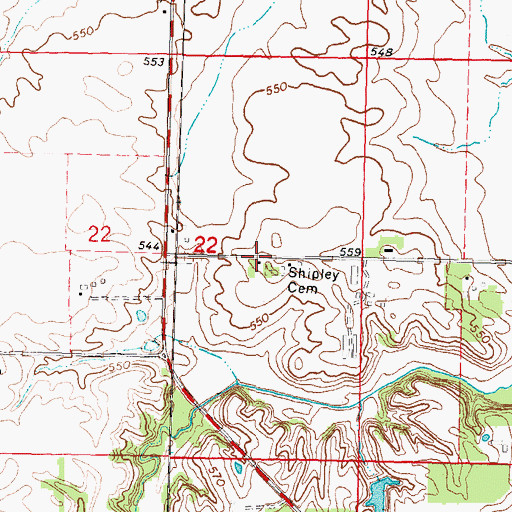 Topographic Map of Shipley School (historical), IL