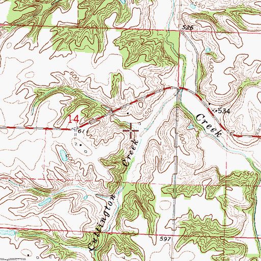 Topographic Map of Tebrugge Mine, IL