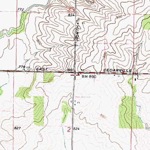 Topographic Map of Centennial School (historical), IL