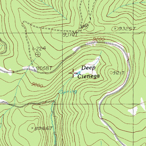 Topographic Map of Deep Cienega Tank, AZ