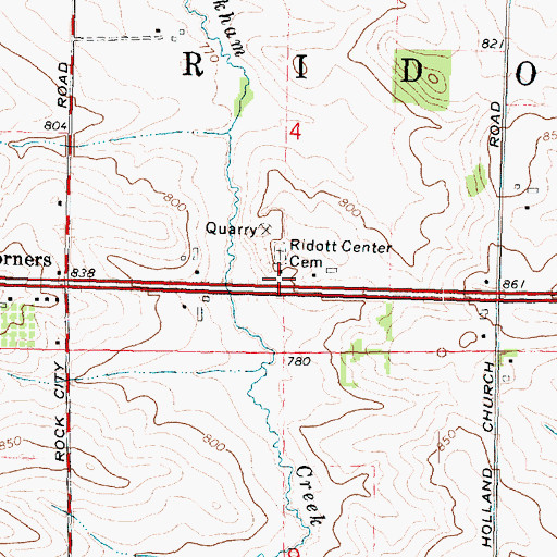 Topographic Map of Ridott Center School (historical), IL
