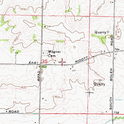 Topographic Map of Wagner School (historical), IL
