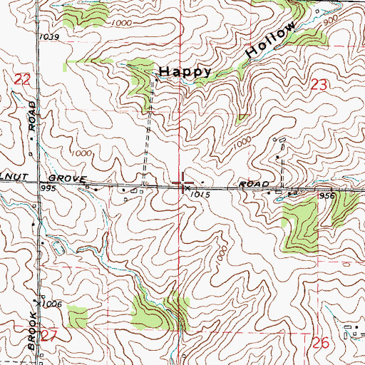 Topographic Map of Walnut Grove School (historical), IL