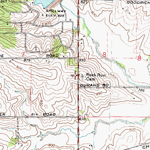Topographic Map of Church Hill School (historical), IL