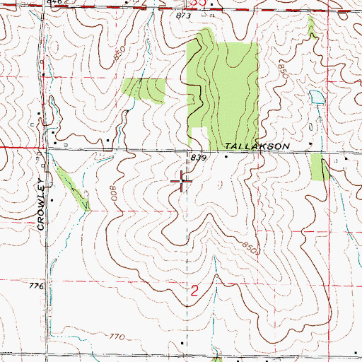 Topographic Map of Cleveland School (historical), IL