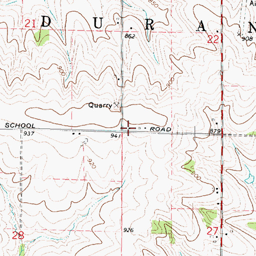 Topographic Map of Crow School (historical), IL