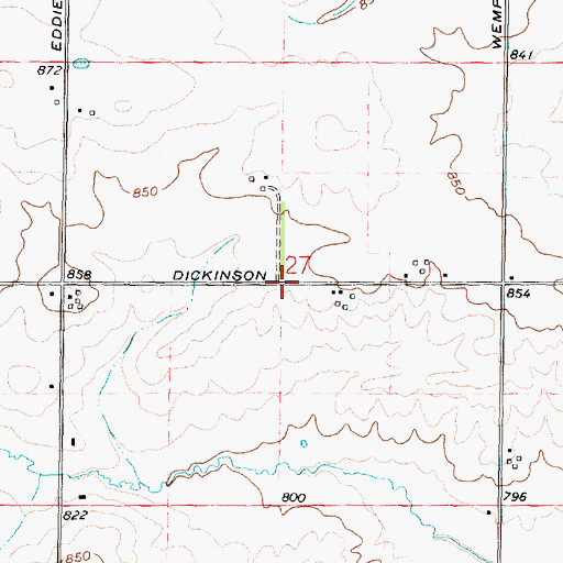 Topographic Map of Dickenson School (historical), IL