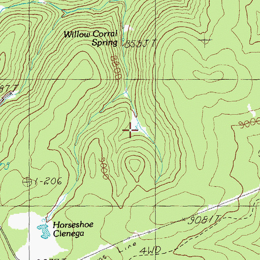 Topographic Map of Triangle Seeps, AZ