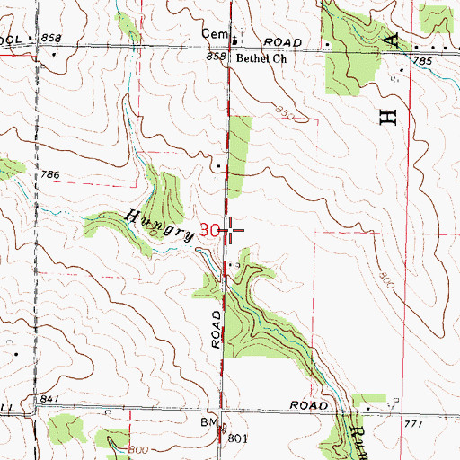 Topographic Map of Dobson School (historical), IL