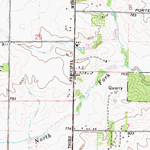 Topographic Map of Eddy School (historical), IL