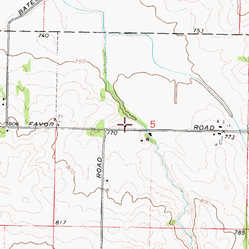 Topographic Map of Favor School (historical), IL