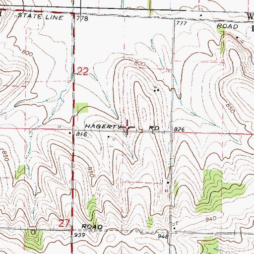 Topographic Map of Fenton School (historical), IL