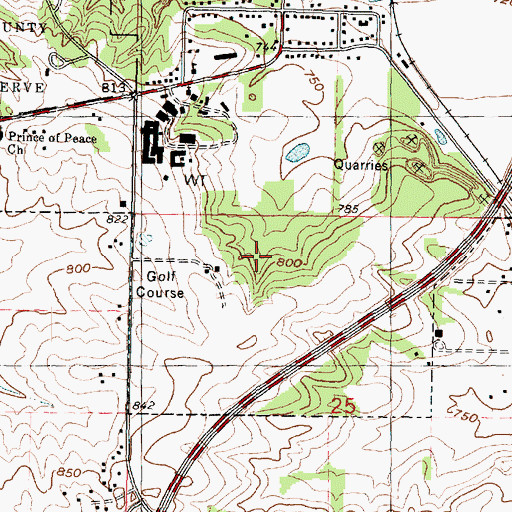 Topographic Map of Hulland Spring, IL