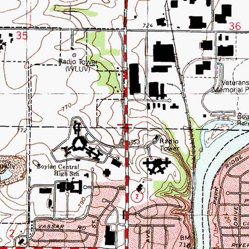 Topographic Map of Jonesville, IL