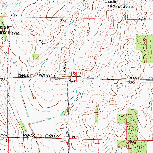 Topographic Map of Laona Center School (historical), IL