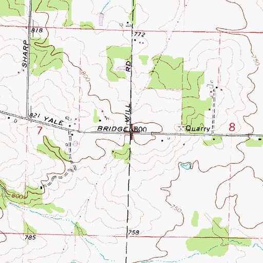 Topographic Map of Leffingwell School (historical), IL