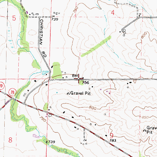 Topographic Map of Mud School (historical), IL
