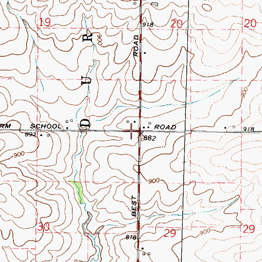 Topographic Map of Pleasant Valley School (historical), IL