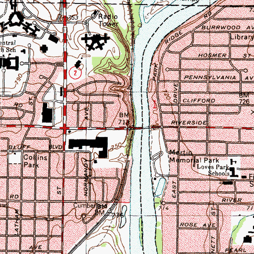 Topographic Map of Ruby, IL