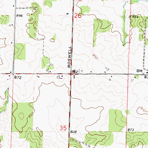 Topographic Map of Sweet School (historical), IL
