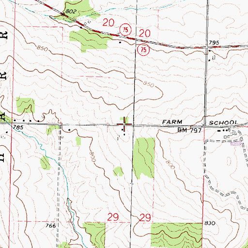 Topographic Map of Union School (historical), IL