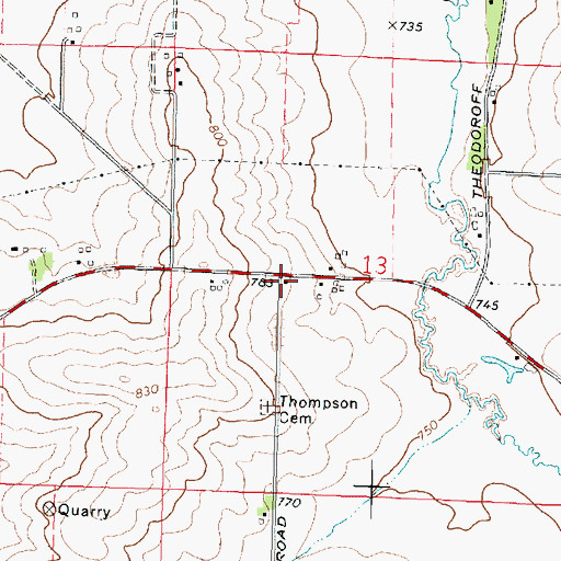 Topographic Map of Watson School (historical), IL
