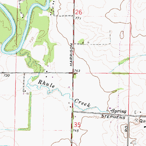 Topographic Map of Youngs School (historical), IL