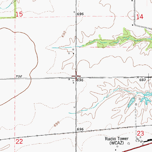 Topographic Map of Grapevine School (historical), IL