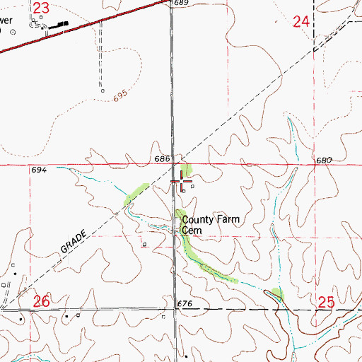 Topographic Map of Hancock County Farm (historical), IL