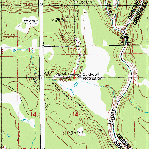Topographic Map of Cauldwell Administration Site, AZ