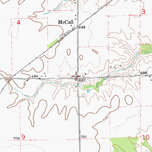 Topographic Map of McCall School (historical), IL