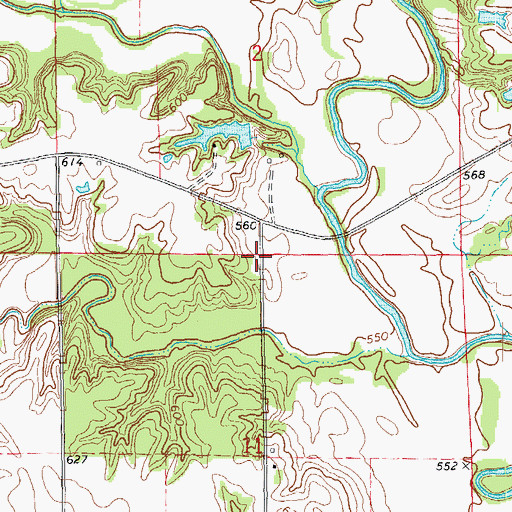 Topographic Map of Pleasant Valley School (historical), IL