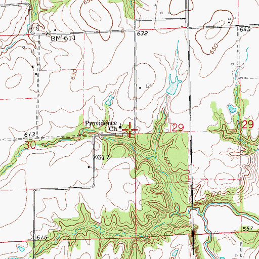 Topographic Map of Providence School (historical), IL