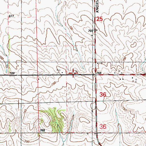 Topographic Map of Barney School (historical), IL