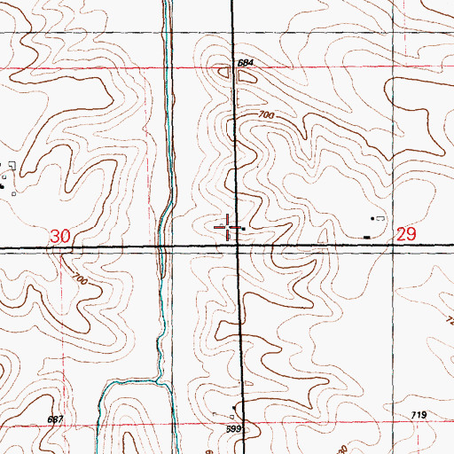 Topographic Map of Brandon School (historical), IL