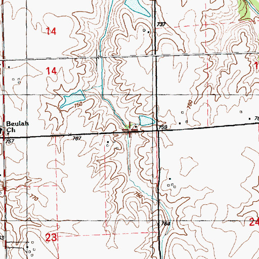 Topographic Map of Caughey School (historical), IL