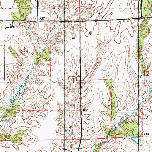 Topographic Map of Center School (historical), IL