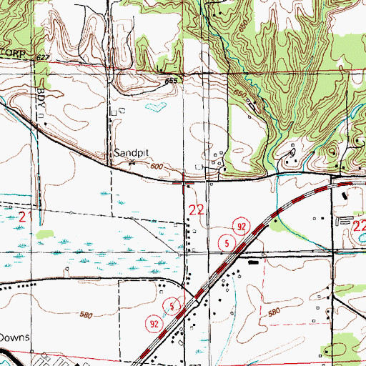 Topographic Map of Cook School (historical), IL