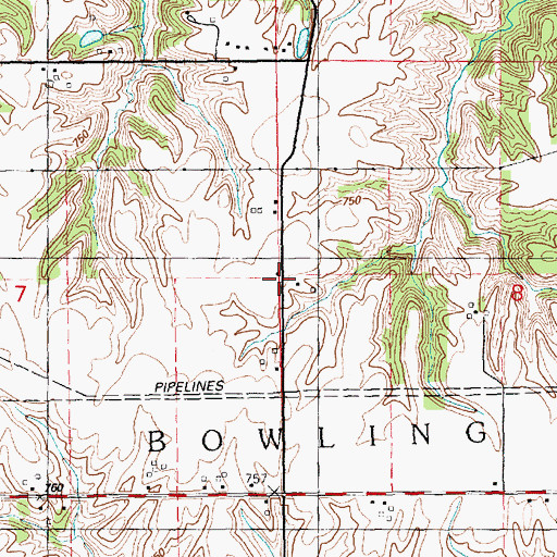 Topographic Map of Curry School (historical), IL